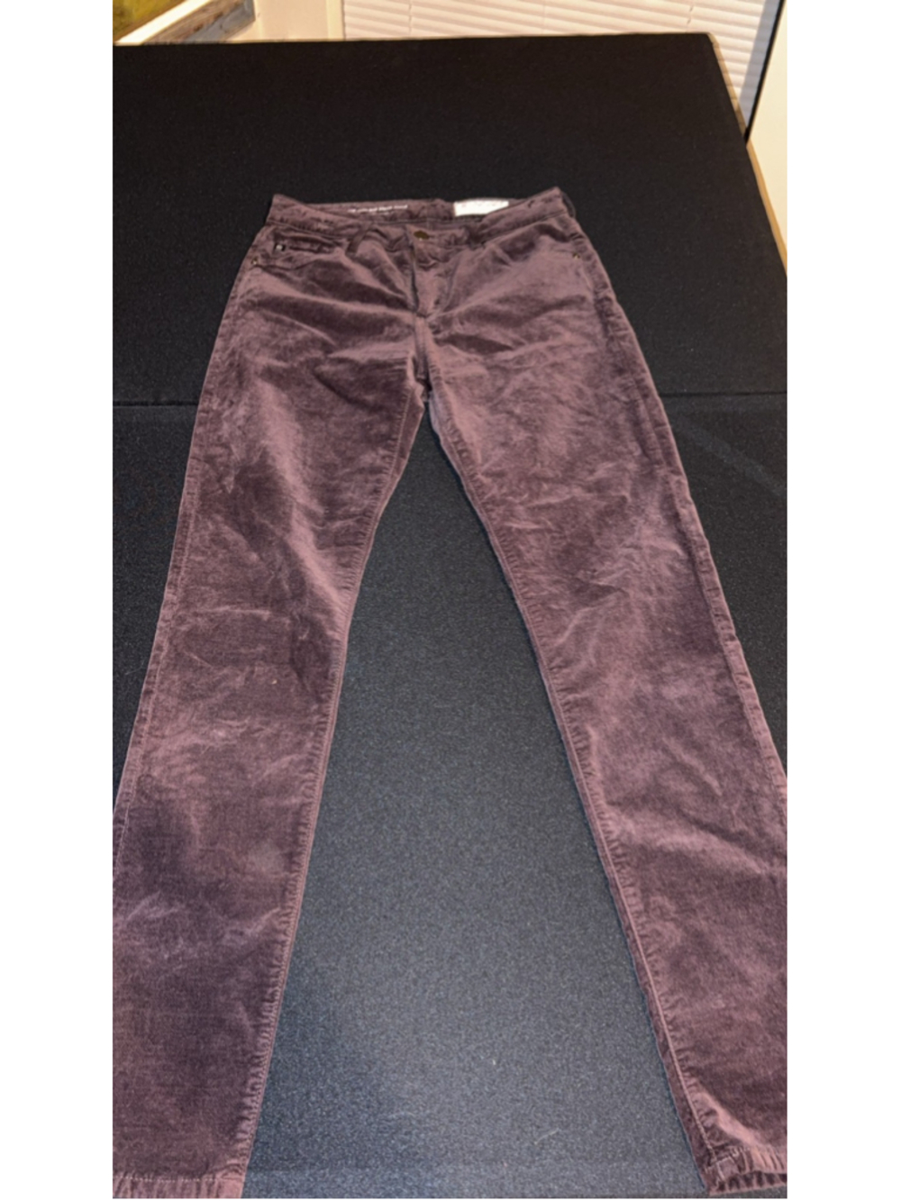 AG Adriano Goldschmied Women's The Farrah Skinny Corduroy Pants in Plum 26R